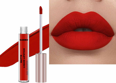 GABBU Liquid Lipstick,Non Stick Cup Lip Gloss,High Impact Lip Color(RED, 7 ml)
