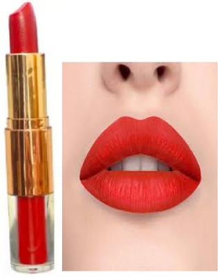 Luipui trendy 2 in 1 red matte lipstick waterproof pack of 1(red, 6 g)