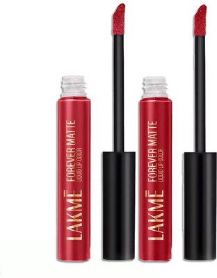 Lakmé Forever Matte Liquid Lip Colour | Red Velvet + Red Revival(Red Velvet and Red Revival, 11.2 ml)