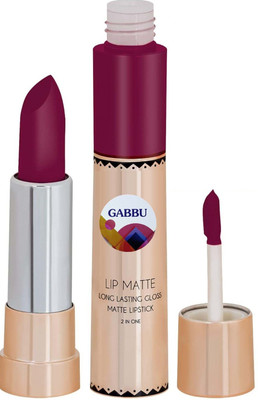 GABBU Duo Liquid Lipstick with Matte Finish and Moisturizing Gloss(PURPLE, 8 g)