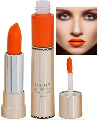 Rudvya 2 IN 1 LONG LASTING WATERPROOF MATTE FINISH LIPSTICK(ORANGE, 8 ml)