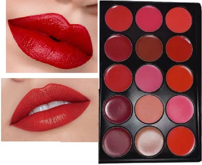 Emijun NEW 15 MULTI COLOR & MATTIE CREAMY LIP C1REAM PALETTE(MULTICOLOR, 15 g)