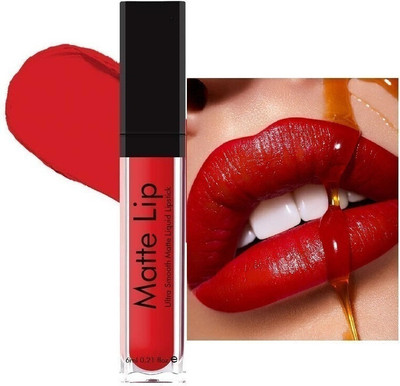 Wonholli High Defination Long-lasting Waterproof Smudge proof Liquid matte Lipstick(Red, 6 ml)