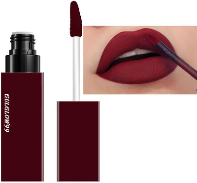 GULGLOW99 Velvet Matte Liquid Lipstick Highly Pigmented Non Transfer Liquid Lipstick(Dark Maroon, 4.2 ml)