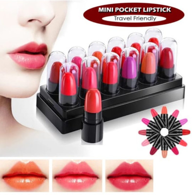 DRIZZLE Combo Lipstick Pack Of 12 Capsule Lipstick Set Mini Lipsticks(Multicolour, 15 ml)
