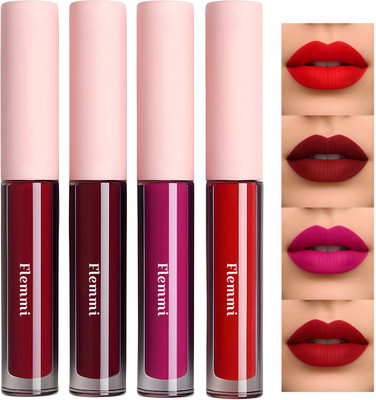 Flemmi Non Transfer waterproof Longlast Sensational Liquid Matte Lipsticks(Multicolor, 16 ml)