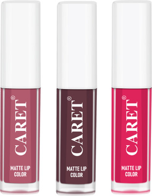 Caret Mini Liquid Lipstick Combo Of 3 - Transfer Proof - Made With Love(Multicolor, 6 ml)