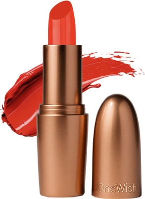 One Wish Creamy Matte Lipstick | 8 Hrs Long Lasting | Smooth & Soft Finish | Shade 24(Rusty Orange, 3.8 g)