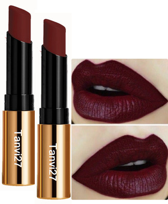 tanvi27 Combo Non Transfer One Stroke Application Rich maroon Matte Lipstick(Rich maroon, 7 g)