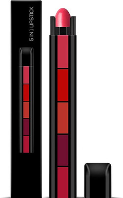 WOONGMI Matte Finish 5 in 1 Lipsticks Combo Pack Multicolor(Multi, 7.5 g)