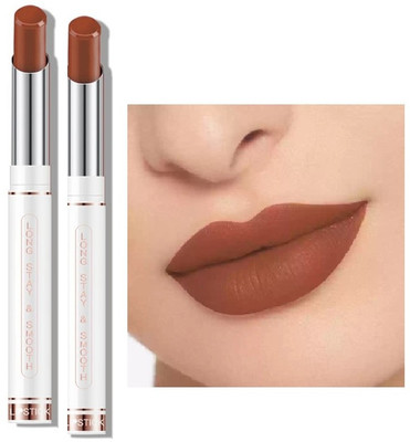 Latixmat Lips Non Transfer Waterproof Smudge Proof Long Lasting Matte Lipstick Combo(Mash Brown, 8 g)