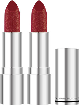 ADJD COMBO SHIMMER & SHINE GLITTER MATTE LIPSTICK(DARK RED, 7.2 g)