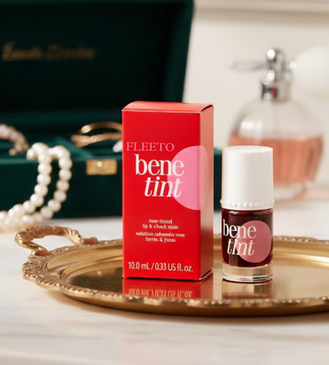 Fleeto Bene Tint Lip & Cheek Stain, Waterproof, longlasting RED Tint F120(Peppy Red, 10 ml)