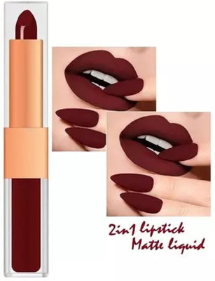 Amaryllis Matte 2-in-1 Lip Gloss & Waterproof Lipstick(Maroon, 6 ml)