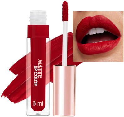 MYEONG Matte Royal Red Color Liquid Lipstick Transferproof High Impact Lipstick(Royal Red, 6 ml)