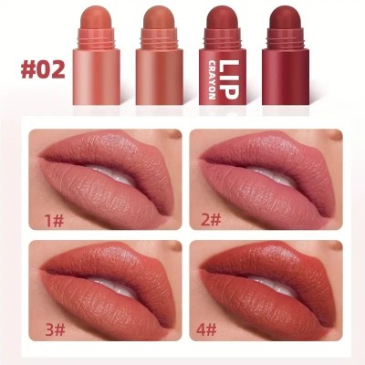 DAIMANPU L'Amour Velvet Matte Lipstick, 4in1 Lip Cryon Gege Bear, Long-lasting(Shade 02, 4.8 g)