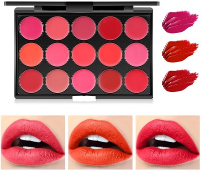 DARVING LONG LASTING LIP CREAM PALETTE 15 SHADES IN 1 PALETTE(MULTI COLOR, 20 g)