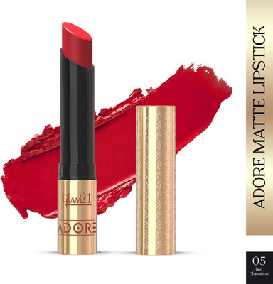 Glam21 Adore Lipstick Creamy Matte Lipstick for Women, Smudge & Transfer Proof Lipstick(Red Obsession, 3.5 g)