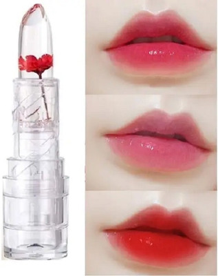 REIMICHI TRANSPARENT FLOWER COLOR CHANGING GEL LIPSTICK FOR PINK LIPS(Red, 3.6 g)