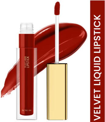 GABBU Velvet Liquid Lipstick | Non Transfer | Matte Finish Red(hot red, 4 ml)