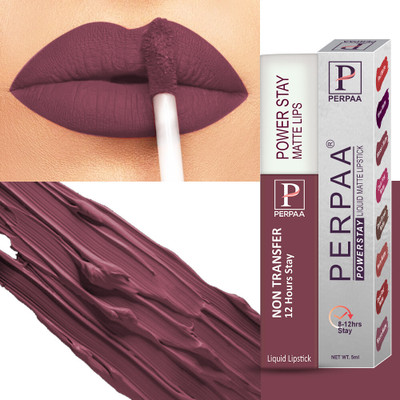 Perpaa Power stay Non-sticky & Long lasting Matte liquid lipstick , shade no 23(Mauve, 5 ml)
