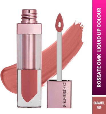 COLORESSENCE Roseate OMK Non Transfer Matte Liquid Lipstick Long Lasting Kiss Proof Lip Color(Caramel Pop, 6 ml)