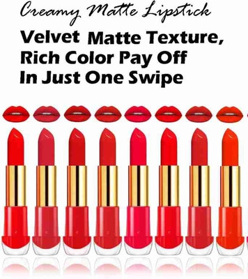 kKode beutiful shade lipstick combo colour pack of 8(multi colour, 40 ml)