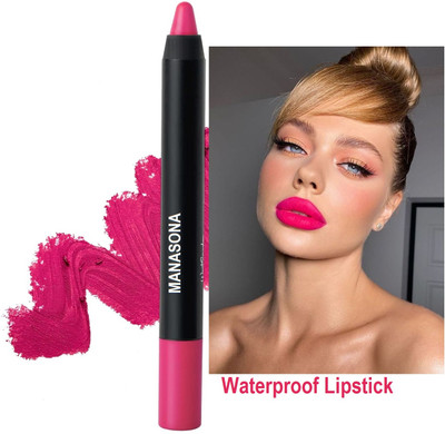 manasona Creamy Non Transfer Lip Crayon With Sharpner Lipstick(Barbie Pink, 3.5 g)