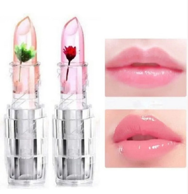 Jiwoo Jelly Flower Lipstick Temperature Changing Lipstick Pack of 2(pink, 7.2 g)