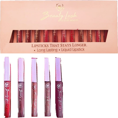 NG MART BEAUTY LASH LIQUID LIPSTICK STAY LONGER 12 SHADES (MULTICOLOUR) PACK OF-60ml x 4(LIGHT MULTICOLOUR, 100 g)