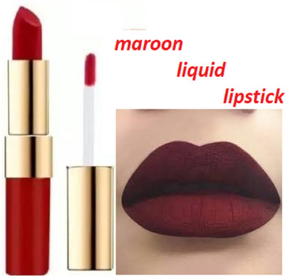 Luipui matte finish new maroon lipstick long lasting for pretty ladies pack of 1(maroon, 6 ml)