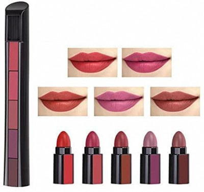 HUDAQUEEN 5 in 1 Red Edition Lipstick Best Selling Reds(Red, 10 g)