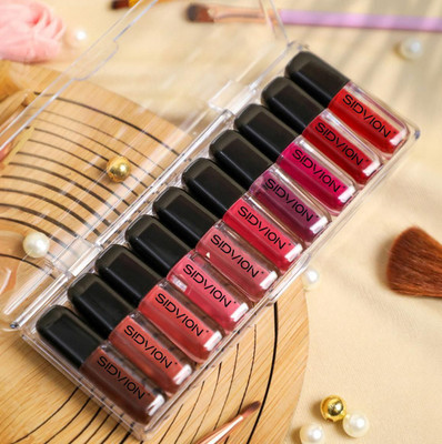 SIDVION Long Lasting Lipsticks Waterproof Set of 10(multicolor, 12 ml)