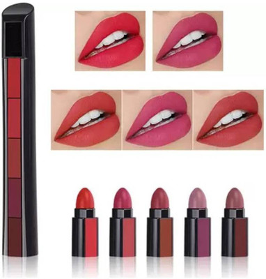 Libline Smooth Beauty Creamy Matte 5 in1 Fab Lipstick (MULTI COLOR, 10 g)(MUTICOLOR, 10 g)