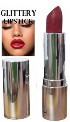 Latixmat 3D SHADE GLITTERY SHIMMERY SPARKLY FINISH LOOK PIGMENTED LIPSTICK(RED, 3.8 g)