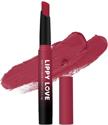 Richee Lippy Love Creamy Matte & Long Lasting Highly Pigmented & Non-drying Lipstick(Bright It Pink, 1.5 g)