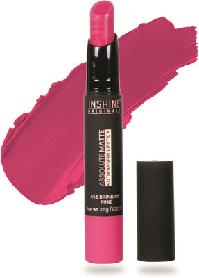 Inshine Absolute Matte No Transfer Waterproof Lipstick(416 BRINK OF PINK, 3.5 g)