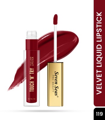 Seven Seas TOUCH 'N' TRY Velvet Liquid Lipstick | Non-Transfer Long Lasting Liquid Lipstick(119, 4 ml)