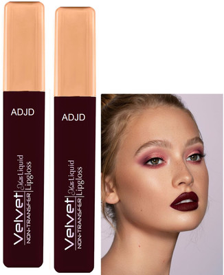 ADJD Combo Non Transfer Liquid Lipstick Non-Drying Transfer-proof Jet maroon velvet(Jet maroon, 10 ml)