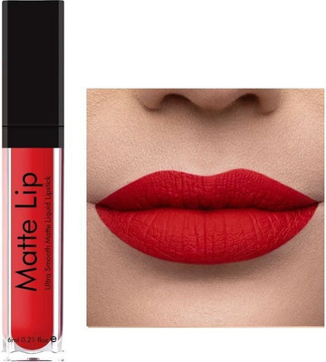 Lemixco Smudge proof Waterproof Long lasting Liquid matte Lipstick(RED, 6 ml)