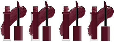 Luipui Amazing matte finish long lasting maroon lipstick for matte look pack of 4(MAROON, 28 ml)