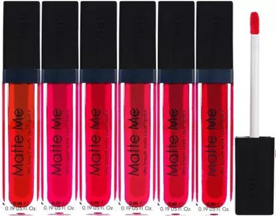Glamezone Matte Me Lipstick Pack of 6(Multicolor, 36 g)