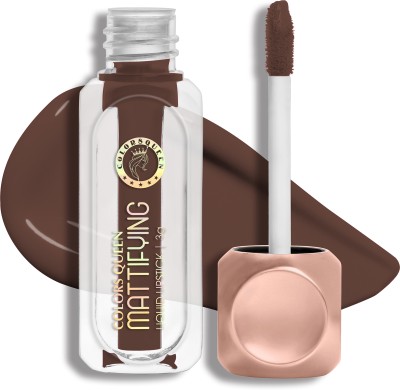 COLORS QUEEN Mattifying Non Transfer Liquid Matte Lipstick Enriched with Vitamin E Almond Oil(Cocoa, 3 g)