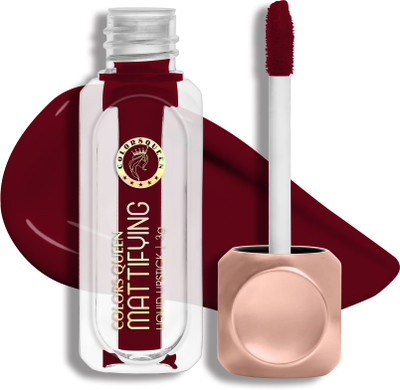 COLORS QUEEN Mattifying Non Transfer Liquid Matte Lipstick Enriched with Vitamin E Almond Oil(Ruby Maroon, 3 g)