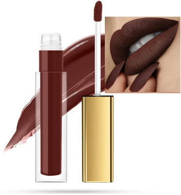 manasona Longlasting Waterproof & Ultra Smooth Liquid Matte Lipsick(Dark Brown, 4 ml)