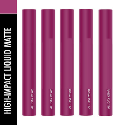 Luipui CREAMY MATTE SUPER STAY LONG LASTING, FULL COVERAGE LIP CRAYON PACK OF 5(FALL IN LOVE - 10, 60 ml)