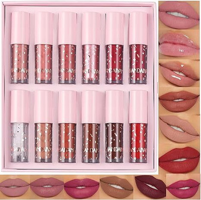 BLUSHIS Liquid Matte Lipstick | 12 pcs set | Waterproof | Long lasting(The Mix Edition, 48 ml)