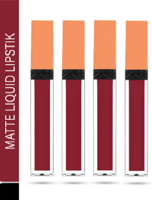 Luipui CRUSH SUPER STAY LONG LASTING, FULL COVERAGE & SMUDGE PROOF LIPSTICK PACK OF 4(CARDINAL - 218, 36 ml)