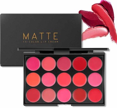 ADJD 15 Multi colour Long Lasting & Waterproof Creamy Matte Lipstick Palette(MULTI COLOR, 20 g)