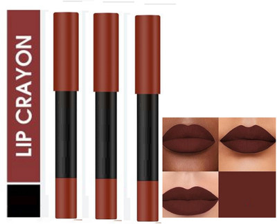 Luipui LONG LASTING LIPSTICK BROWN COLOR LIPSTICK PACK OF 3(Brown, 12 ml)